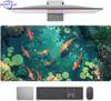 Anime Koi Lotus Gaming-Maus Padoriental Roter Karpfen Blattdruck Glatter Rand Rutschfeste Matte Für Gamer Büro Zuhause Drahtlose Maus Verwendung