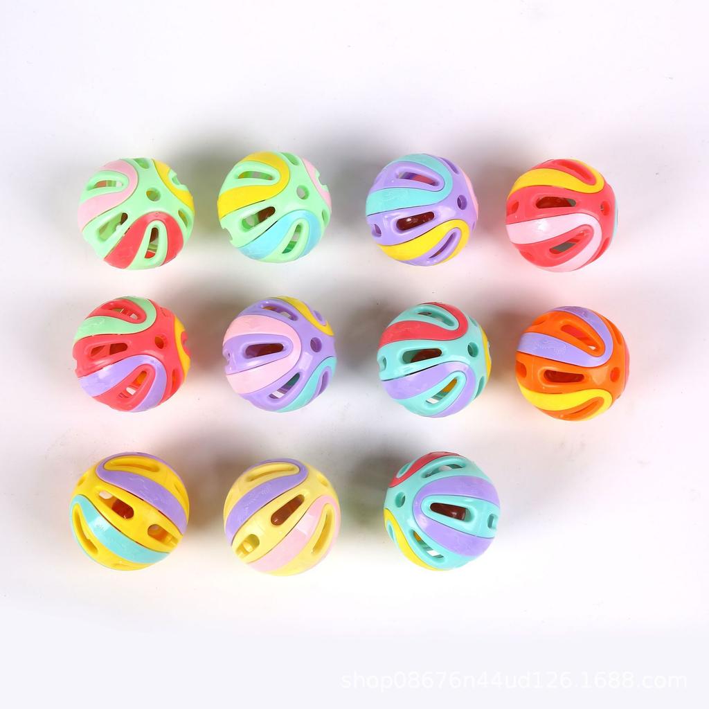 50Mm bell children's toy colorful pet cat toy colorful assembly figure bell small gift reward toy