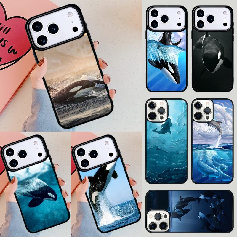 Orcas Whale soft Phone Case For Apple iPhone 17 Air 16E 15 14 Plus 13 12 11 Pro Max Mini Funda Cover
