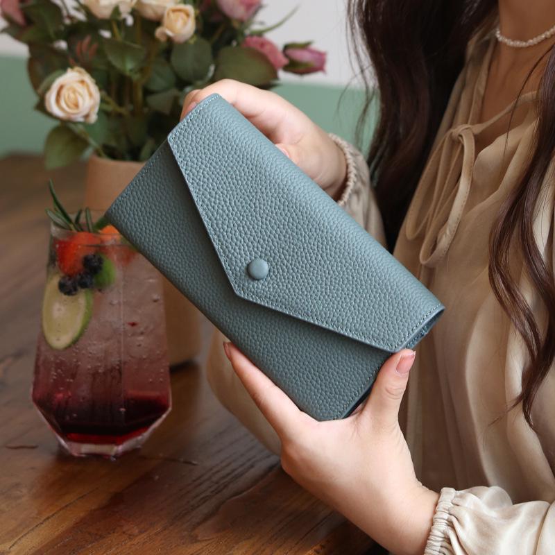 2024 Women's Genuine Leather Multifunction Long Wallet and Coin Purse with Phone Holder