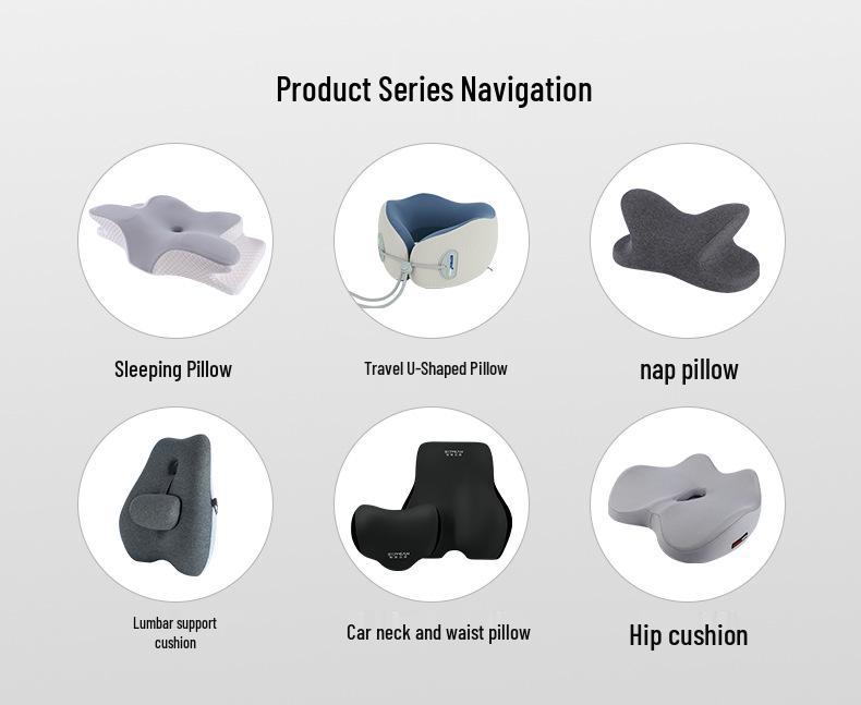 Polštář z paměťové pěny s motýlkovým tvarem: Podpora krční páteře a ochrana krku bez tlaku pro lepší spánek