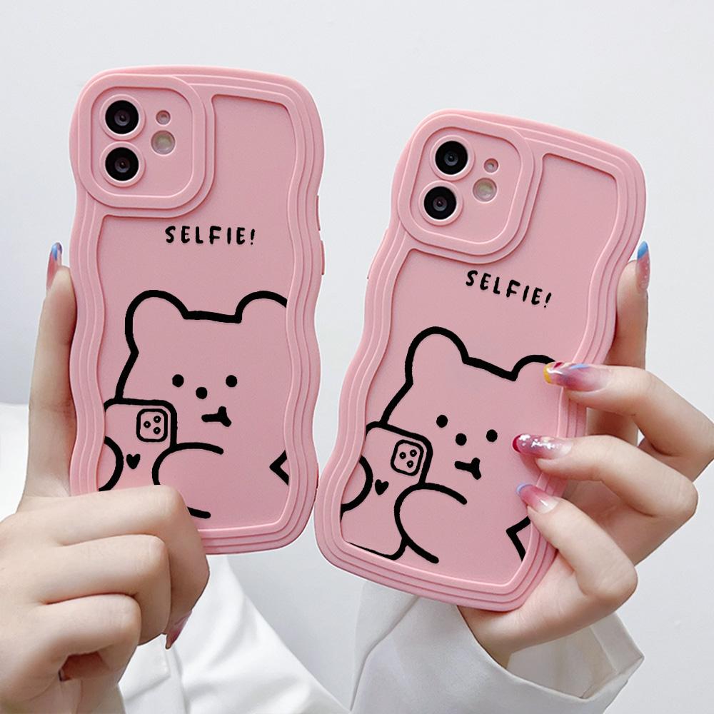 Mobile Phone Cases for iPhone 11 13 XR 15 Pro Max 12 14 Pro Max Case iPhone 16 7 Plus 8 Plus XS Max Big Wave Solid Color Cartoon Anti-drop Waterproof