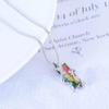 Nordic fashion personality colorful necklace with colorful stones, hot selling glass pendant, fashionable charm jewelry gift