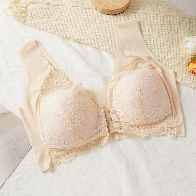 Female Front Closure Bra Sexy Lace Push Up Bra Women Soft Seamless Underwear Crop Top