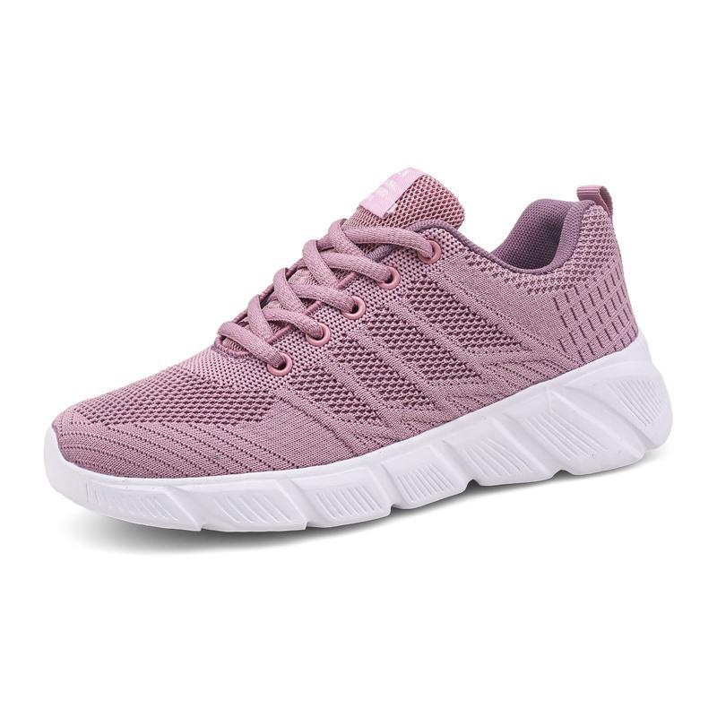 New Large-size Daily Casual Fly-woven Mesh Flat-soled Sneakers In Autumn