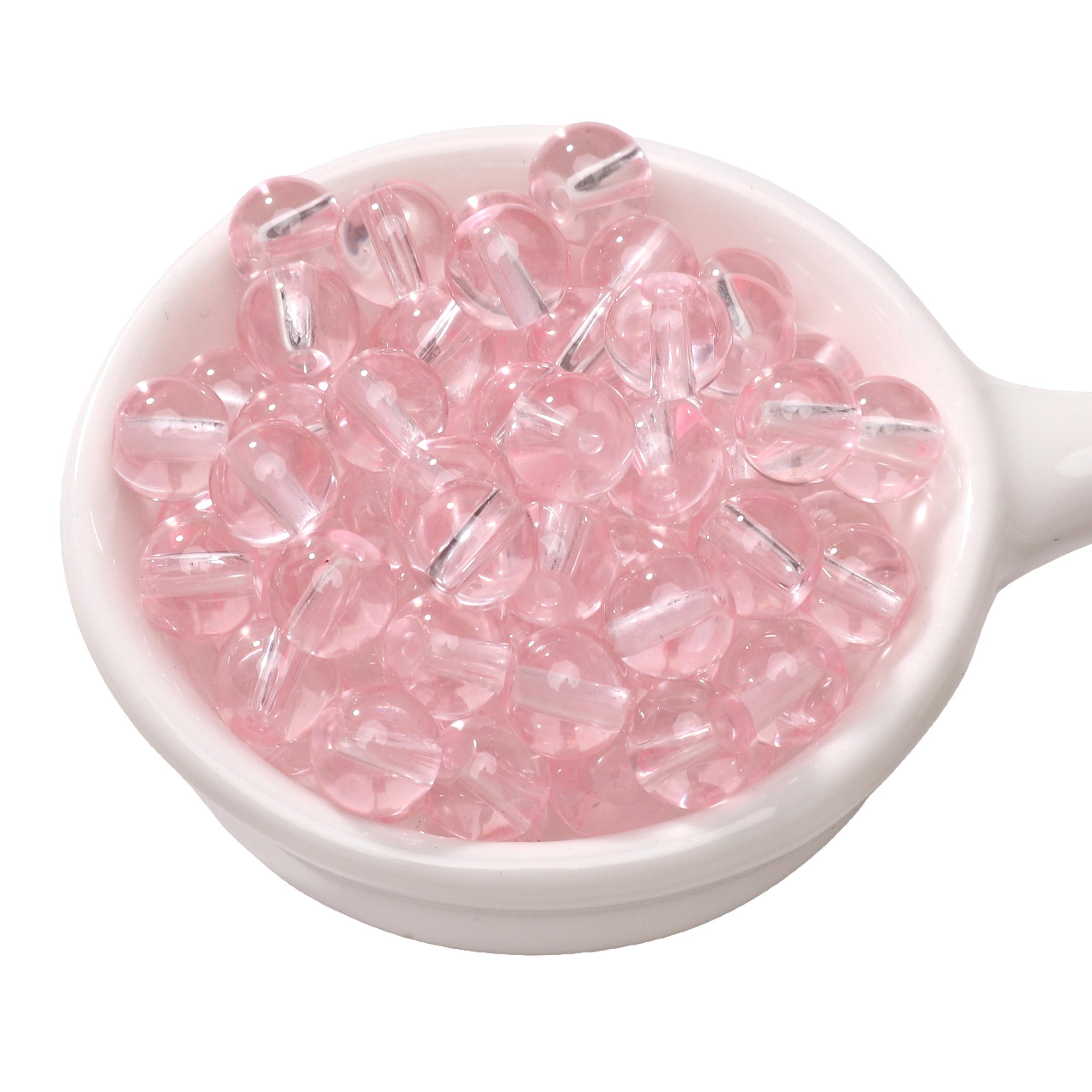 

20-50 шт. Высокопрозрачные стеклянные бусины, россыпные бусины-разделители для изготовления ювелирных изделий, для самостоятельного изготовления браслетов и ожерелий 8mm 30pcs розовый