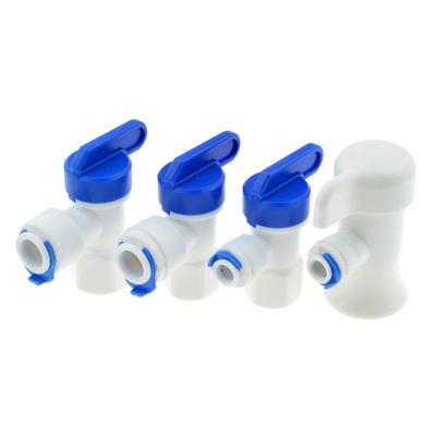 RO Dirsek 1/4 3/8 Dış Çap Hortum 1/4" BSP İç Diş Hızlı Bağlantı Basınç Tankı Plastik Küresel Vana RO Su Ters Ozmoz Bağlantı Parçası