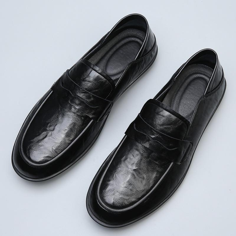 Men's shoes new autumn leather men's business casual leather shoes one pedal lazy Doudou tide shoes