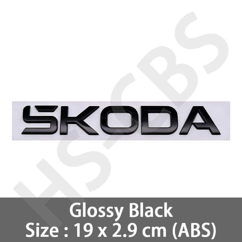 1pcs 3D ABS SKODA Letter Emblem Car Sticker SKODA Logo Car Rear Trunk Badge Decal Sticker Car Exterior Accessories
