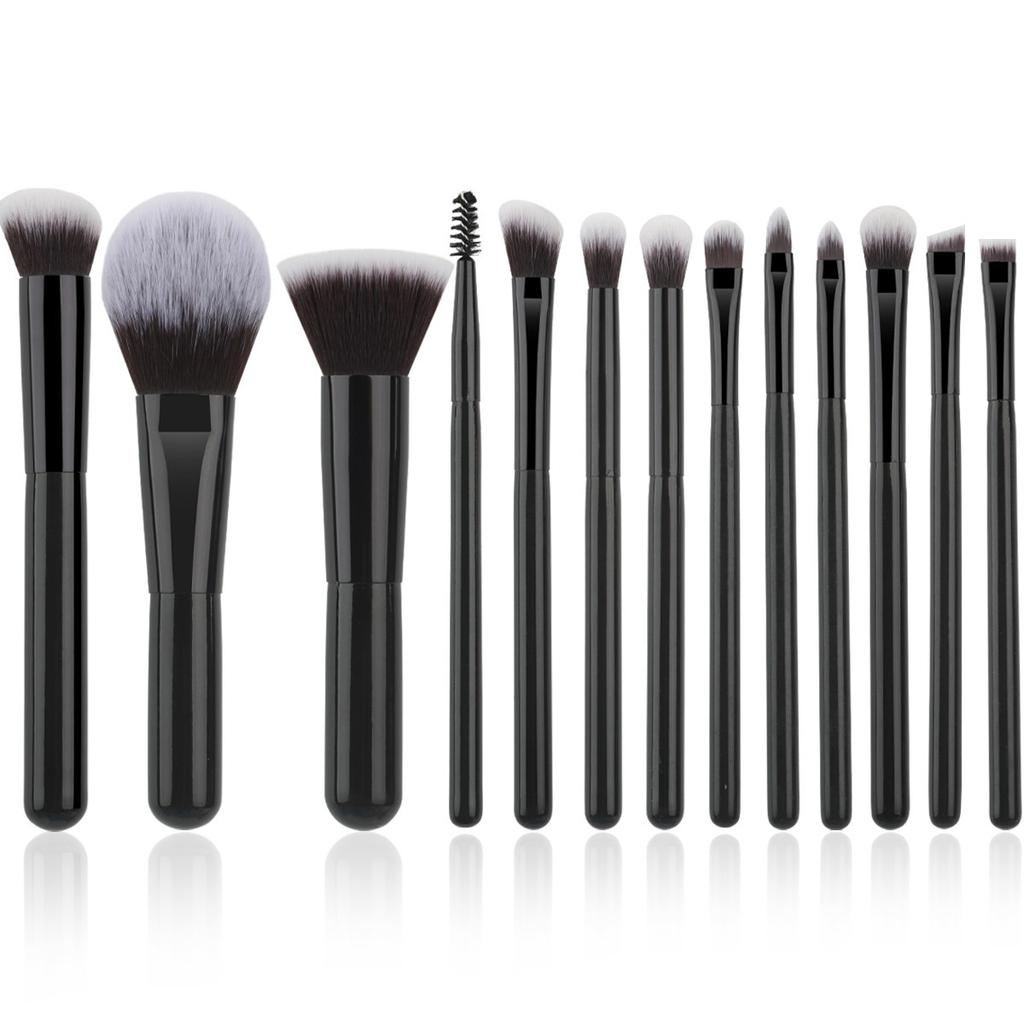 New 14 coffee short handle travel makeup brush set, convenient soft multi-functional beauty tool now