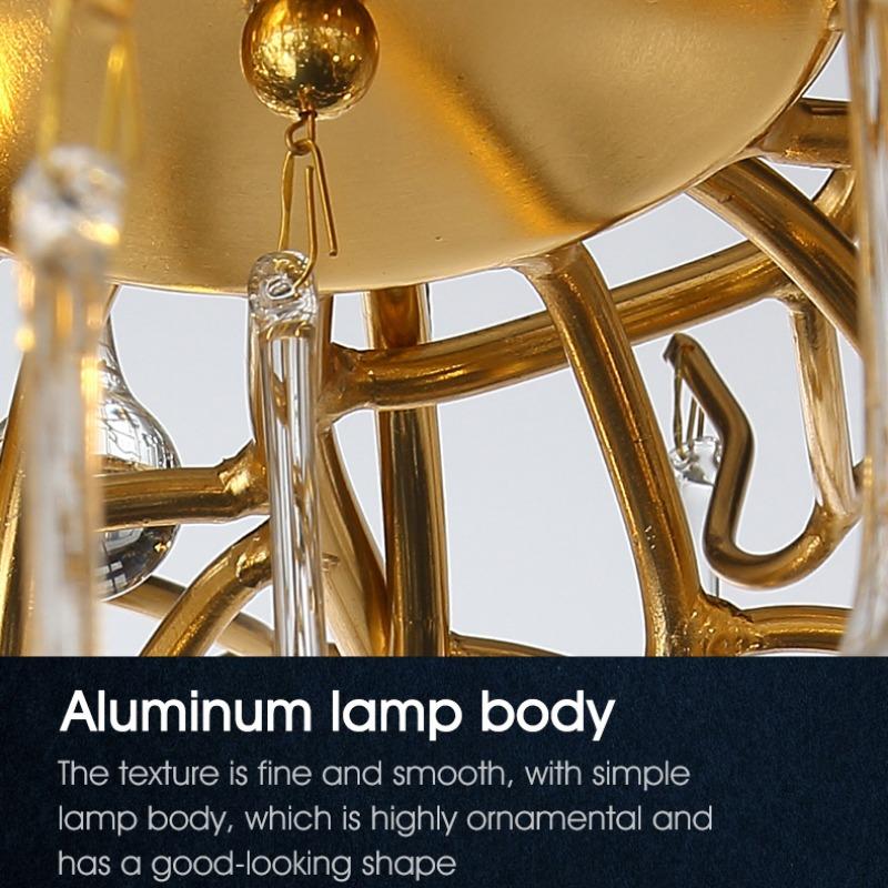 Gold Ceiling Chandelier Led Lighting for Room Large Ceiling Light Fixtures Living Room Hotel Hall Art Decor Crystal Lamp