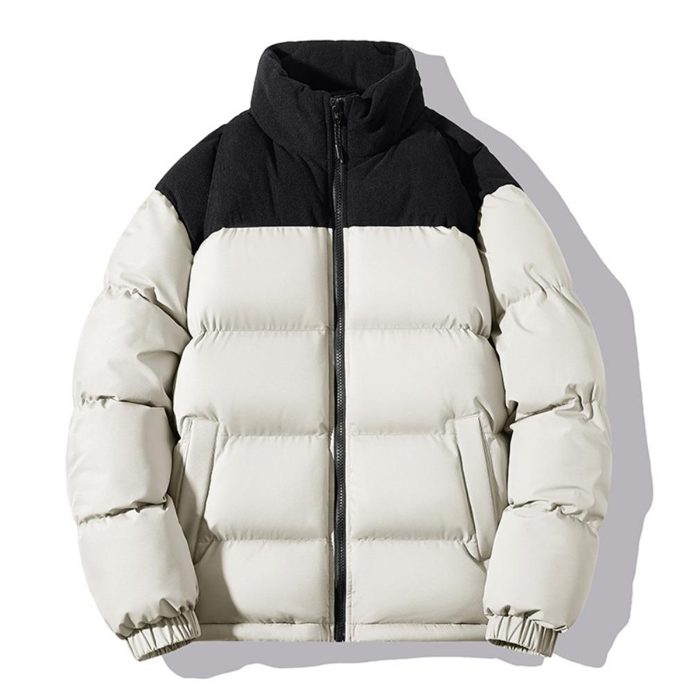 Couple cotton-padded clothes spliced on the back of the new men's windproof and warm thickened down cotton clothes corduroy