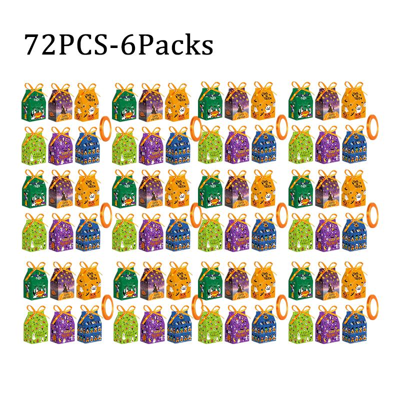 120pcs Halloween Gift Box Cartoon Pumpkins Candy Cookie Packaging Paper Boxes Happy Halloween Eve Party Supplies Decoration Mixe