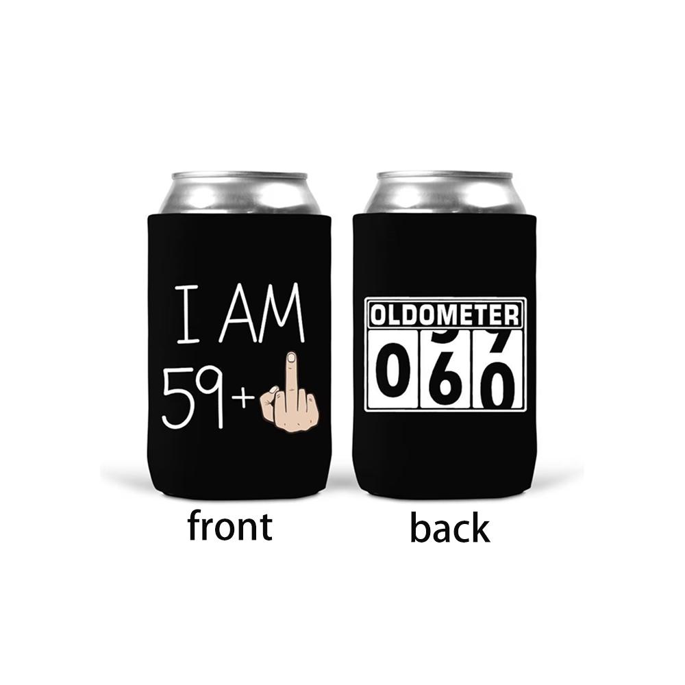 

4Pcs Funny 60th Birthday Can Cooler I Am 59+1 Beverage Beer Soda Cover Birthday Party Decor Gift for Friend Grandma Colleague 4pcs 9.5x12cm