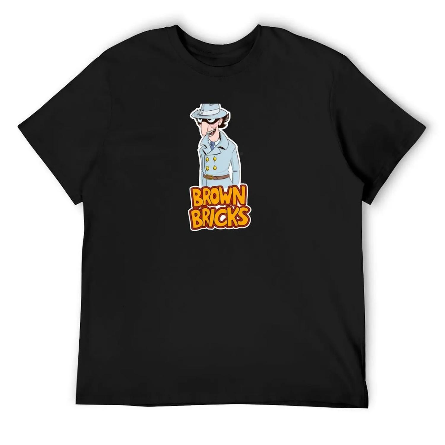 Inspector Gadget Brown Bricks T-Shirt graphic t shirts vintage men clothing S