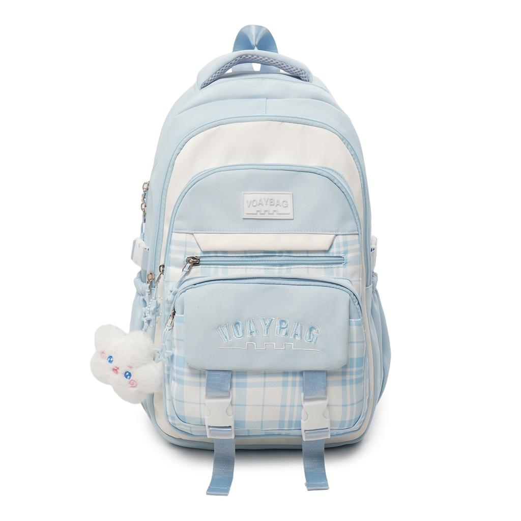 Schoolbag Korean Version of Mori Primary School Student Schoolbag Female High-value Plaid Contrasting Color College Style Middle School Student