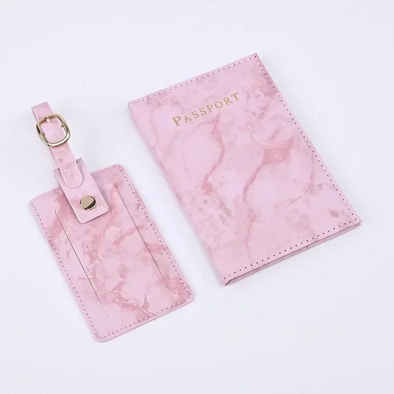 Travel Passport Cover Luggage Tag Set Women ID Card Passport Holder Cover Case Credit Card Holder Ticket Clip Travel Accessories