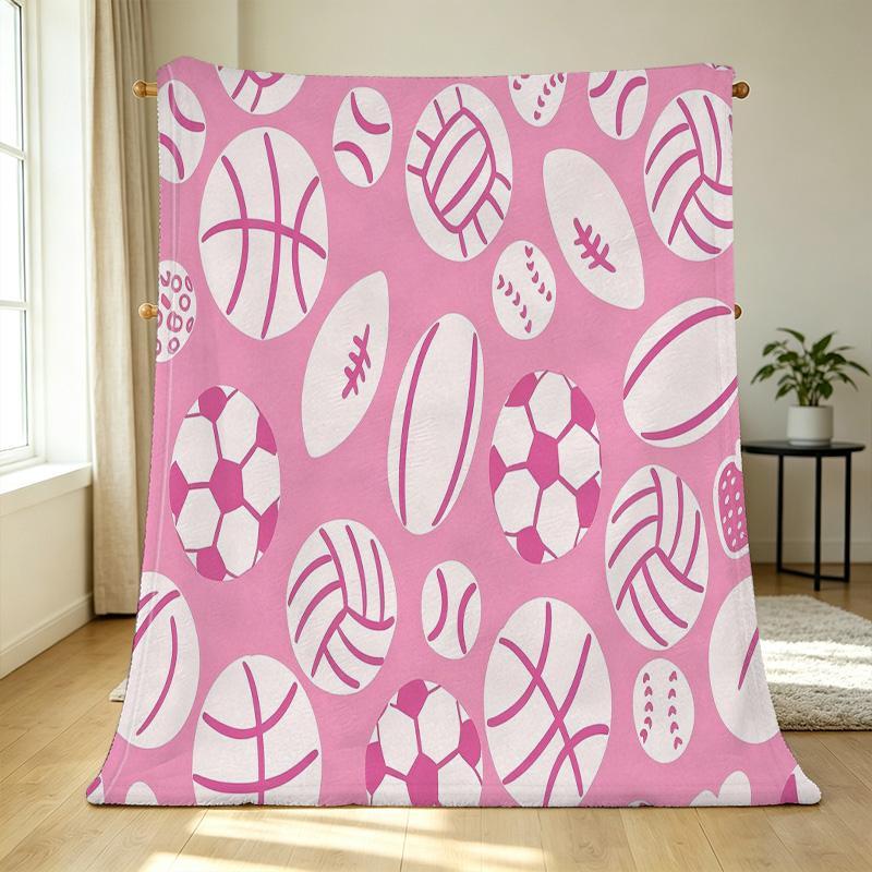 Sport Theme High-Density Plush Fleece Blanket,Soft Warm Cozy for Home, Outdoor Picnic, Halloween and Christmas