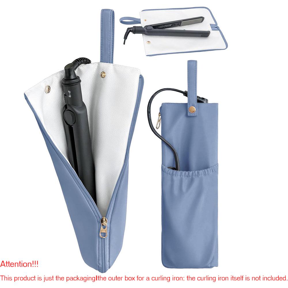 Portable Hair Iron Case Heat Resistant Hair Iron Cover Waterproof Lightweight Hanging Storage Hair Iron Pouch Cord Pocket 111°C