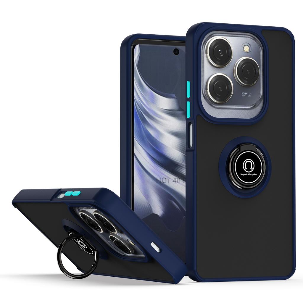 Armor Holder Funda for Tecno Spark 20 Pro Case Magnetic Ring Stand Cover for Infinix Hot 40 Pro Full Protective Shockproof Cover