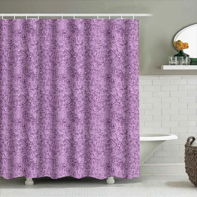 Luxury Soft Purple Shower Curtain Waterproof Decorative Fabric Bath Room Hanging Drapes for Bathroom Window Size Customizable