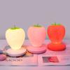 Usb Night Lamp Charging Cartoon Cute Three Color Strawberries Lights Shaped