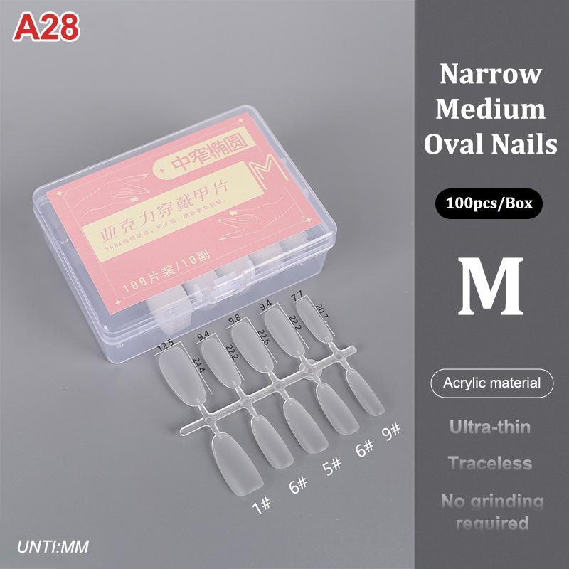 100Pcs/Box Matte Fake Nails No Polishing Press On False Nails Medium Short Design High Matt Soft Gel Nail Tips For Extension