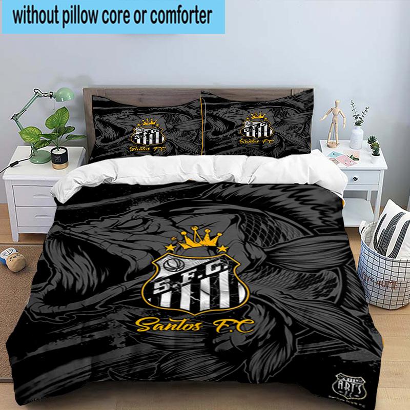 3pcs Powerful Football Crest Design Printed Bedding Set Duvet Cover Closure Includes 1 Duvet Cover & 2 Pillowcases Bedding Sets Home Decor Gifts