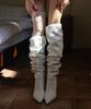 Ssimeez Slouch String Boots Heel (White)