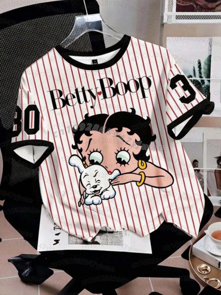 2026 SUMMER Cartoon Betty Boop Print men Women's Short Sleeve T-Shirt Casual 3d Print Summer MEN WOMEN Sport Tops T-shirt Tee