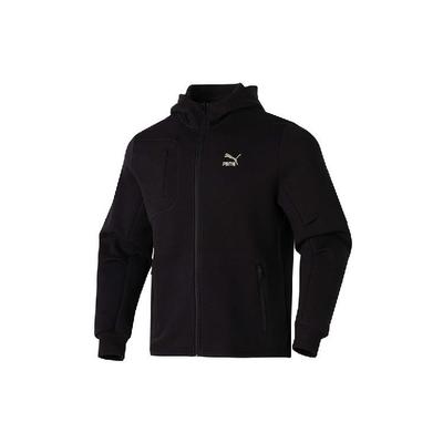 Embroidered Casual Hooded Zip-Up Long Sleeve Jacket Men Jackets Black 625208-01