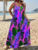 Cross-Border Floral Spaghetti Strap Dress - European & American Beach Holiday Style