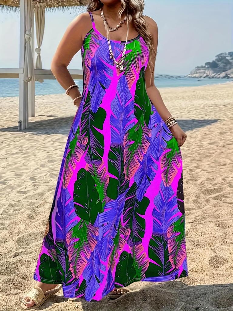 Cross-Border Floral Spaghetti Strap Dress - European & American Beach Holiday Style
