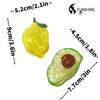 Trendy Fruit Series Hair Clips: Lemon, Avocado & Heart-Shaped Claws