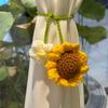 Floral Design Crochet Curtain Tie Back Wool Woven Rearview Mirror Pendant  Teachers Gift
