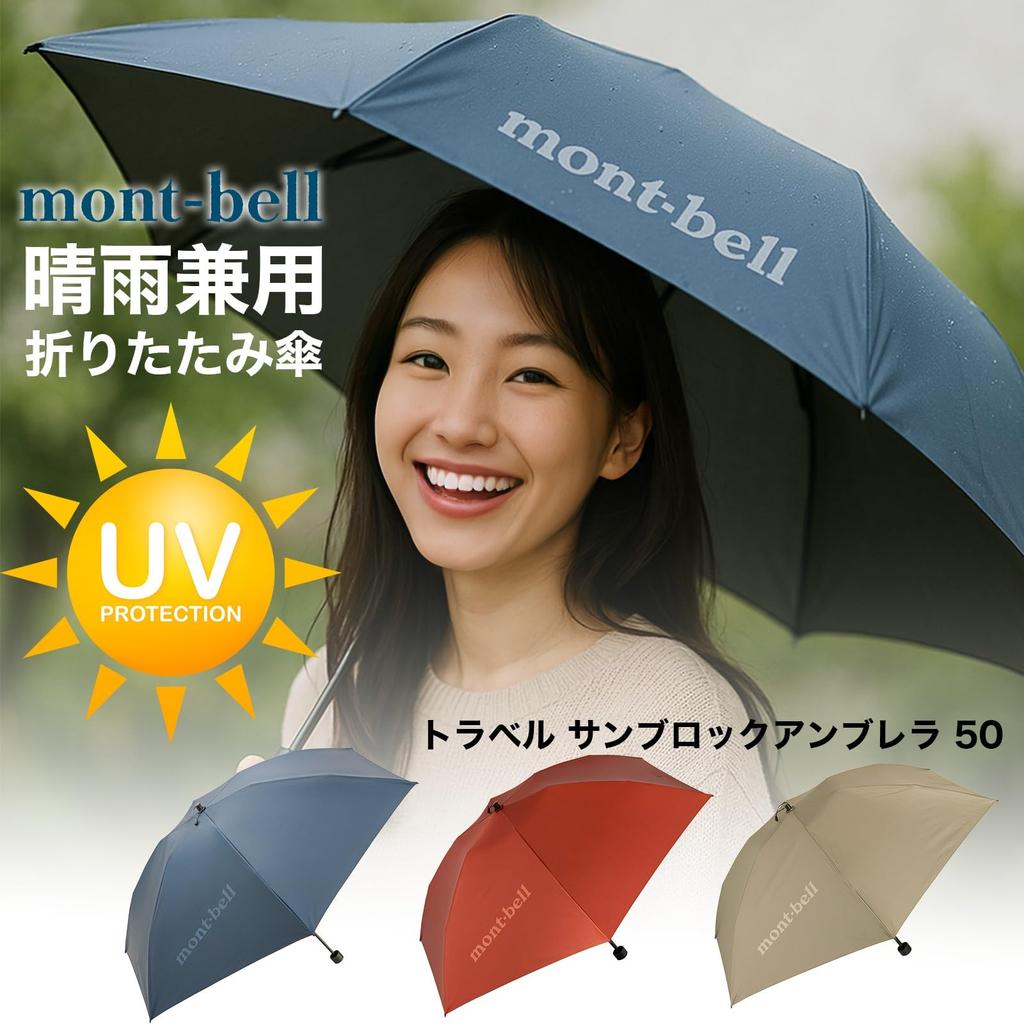 Montbell Travel Sunblock Umbrella Long Umbrella UV Protection Umbrella 50#1128658 (Blue Green)
