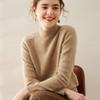 Women's Cashmere Half High Neck Sweater – Thick, Solid Color, Loose Fit for Autumn/Winter.