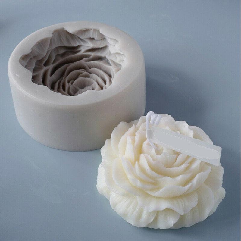 Silicone Peony Aromatherapy Soap Wax Candle Mold Making Resin Mold DIY Craft