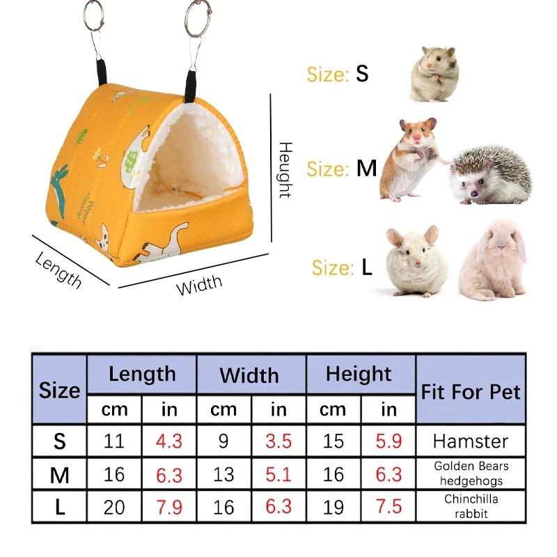 1 pezzo Stampa Carina Uccello Letto Gabbia Mini Coniglio Scoiattolo Tappetino Porcellino d'India Nido Hamster Casa Piccolo Animale Letto per Dormire Gabbia Sospesa per Animali Domestici
