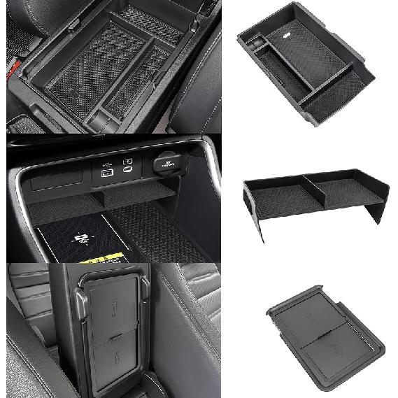 2PCS Center Console Organizer Tray And Armrest Storage Box Compatible With 2026 2025 2024  Honda CRV Accessories Ert Secondary Storage Box With ABS