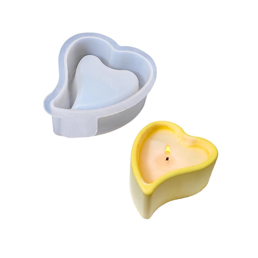 3 Styles Heart Shaped Silicone Mould for Resin Candle Holders Crafting With Smooth Surfaces Designs