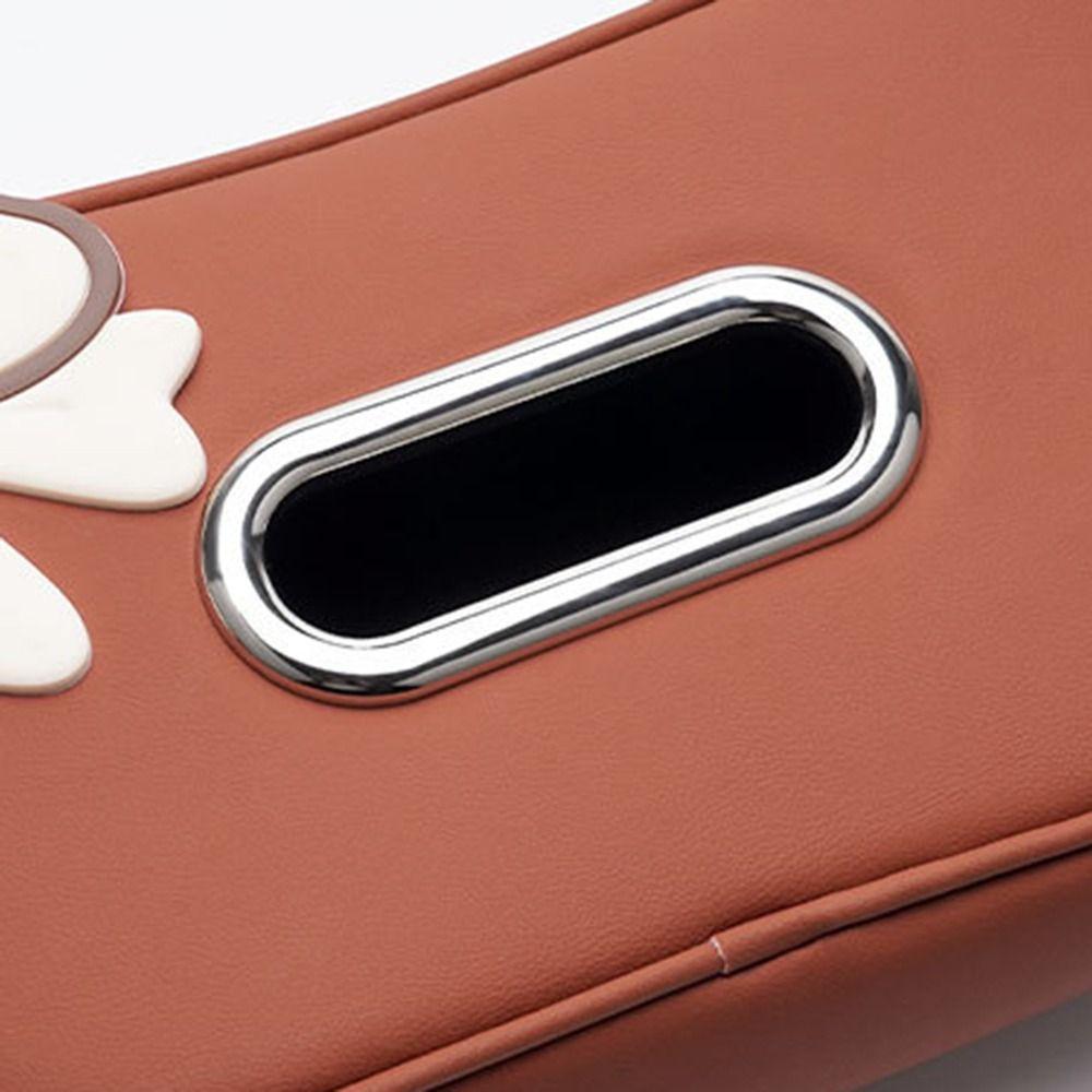 Zipper Car Tissue Box PU Leather Car Seat Back Organizer Fashion Car Napkin Holder Sun Visor