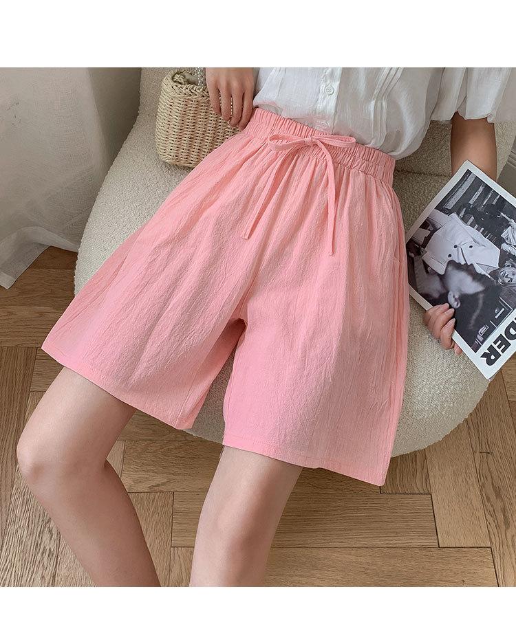 Cotton And Linen Five Trousers Female Summer Breathable Trousers Casual Wide-legged Trousers Loose Large Size