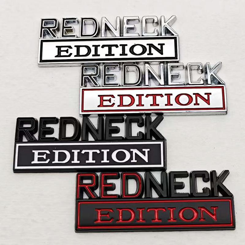 REDNECK Edition 3D Emblem Sticker Badge Fender Funny Decals Car Truck Replacement Door Decoration for Universal Car SUV