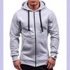 Men's 2024 Fashion Trend Casual Zip-Up Hoodie Jacket - Solid Color Cardigan Sweatshirt