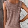 GMXIA Spring Summer Leisure V-neck Twist Hollowed Out Top Holiday Knitwear for Women