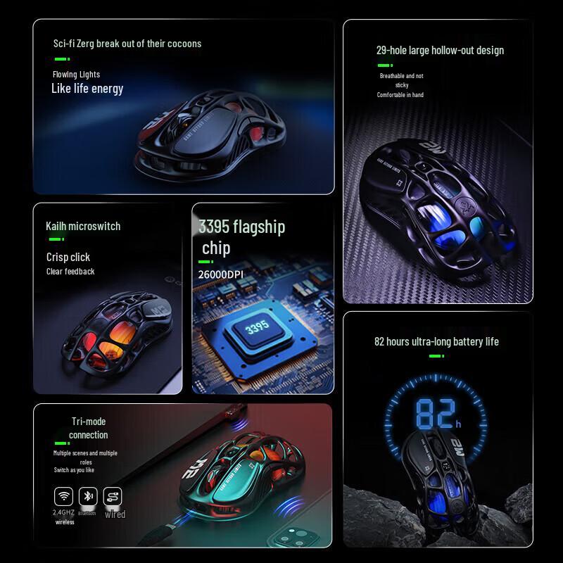 GravaStar M2 Cocoon Breaker Tri-Mode Gaming Mouse
