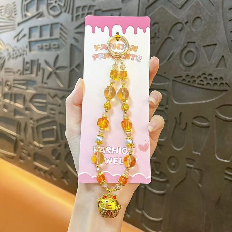 Exquisite Lucky Cat Phone Lanyard, Keychain  Bag Charm
