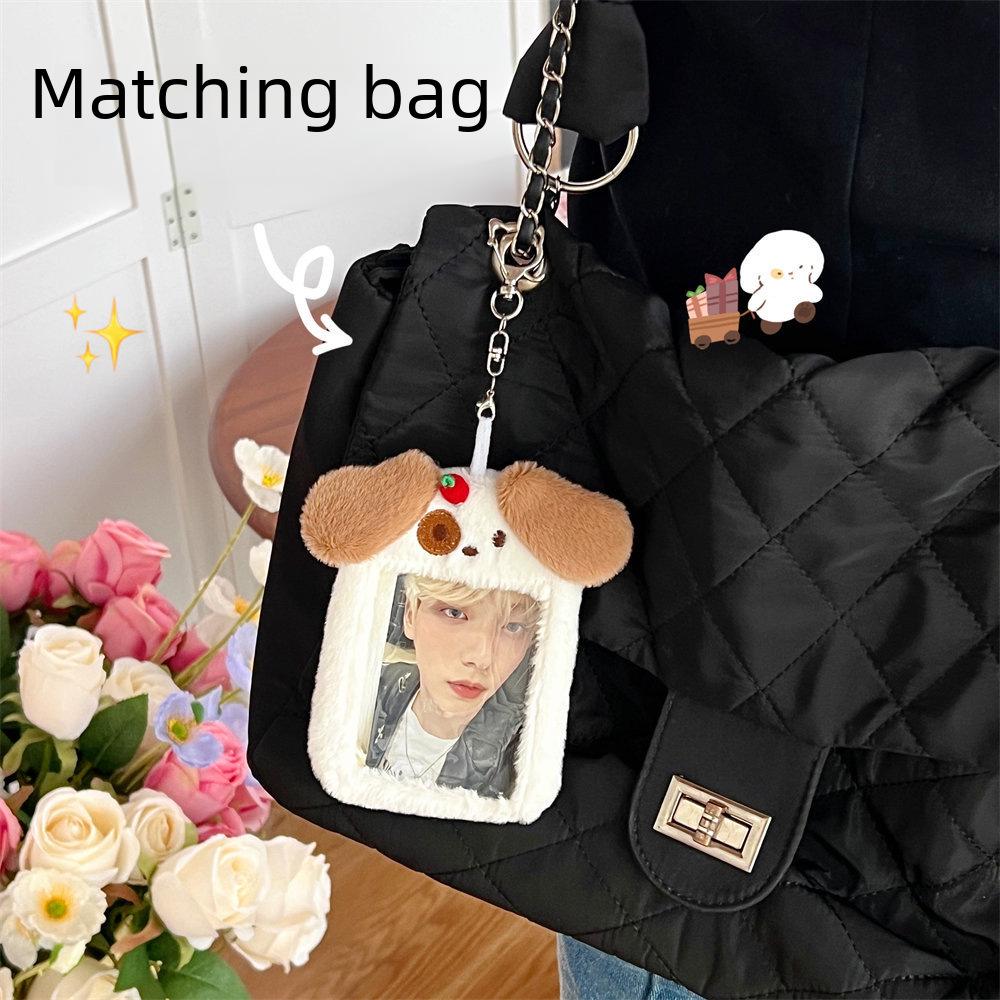Entzückender Kartenhalter aus Plüschtier: Star Idol Fotoaufbewahrung & Studentencampus-Dekorationstasche