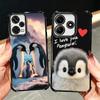 Penguins Love At The North Pole Soft Phone Case For Xiaomi Redmi Note 14 15 Pro Plus 13 12 11S 11T 5G 10 9S 9 Plating Anti-Fall